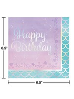 LUNCH NAPKIN 16CT 3P  HBD MERMAID SHINE
