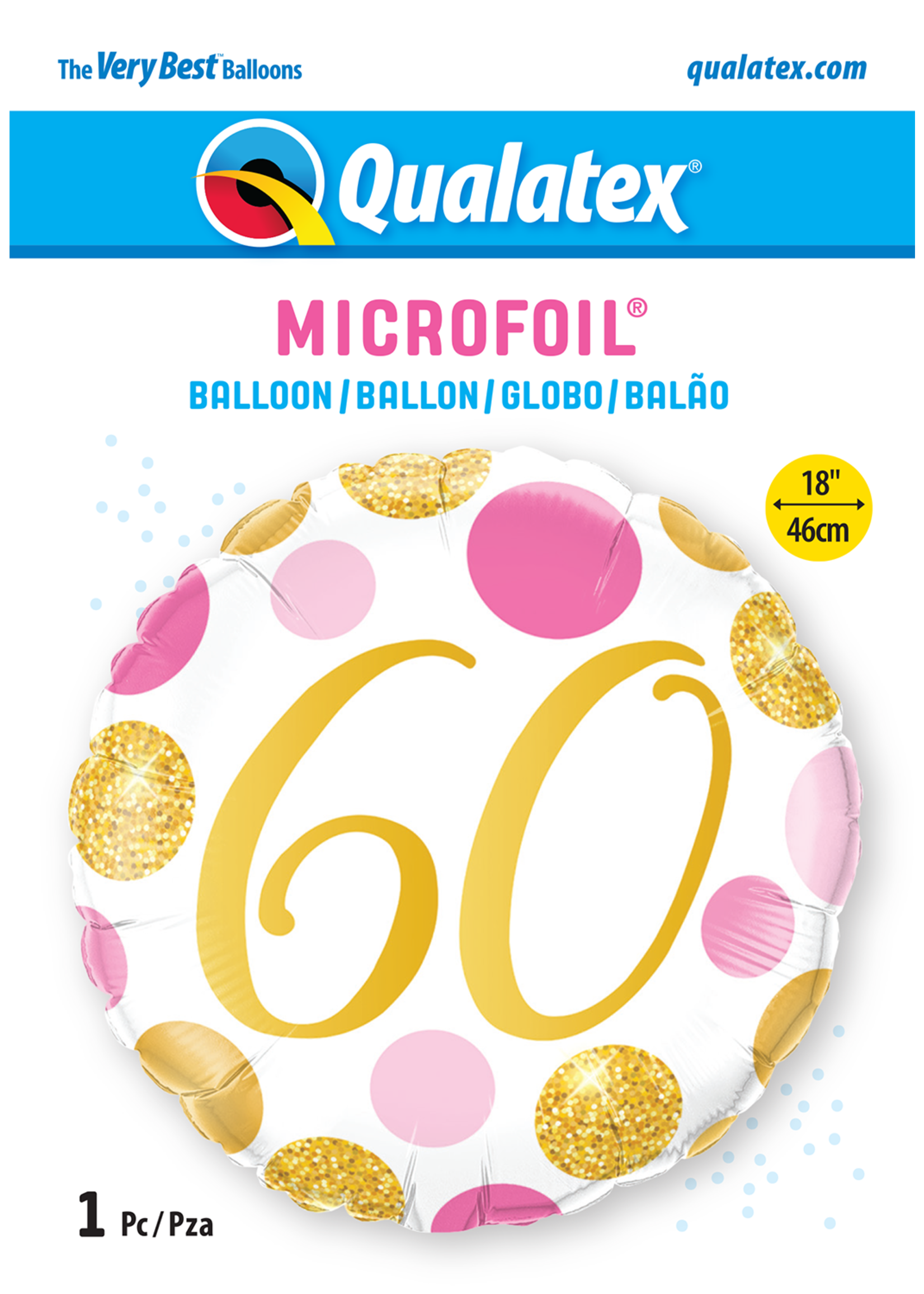 60 HAPPY BIRTHDAY  18" FOIL BALLOON