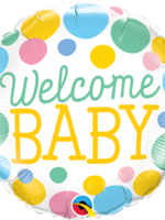 WELCOME BABY DOTS 18"FOIL BALLOON