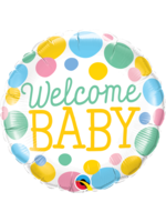 WELCOME BABY DOTS 18"FOIL BALLOON