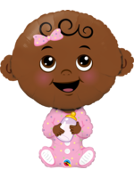 BABY GIRL DARK SKIN TONE 38" BALLOON