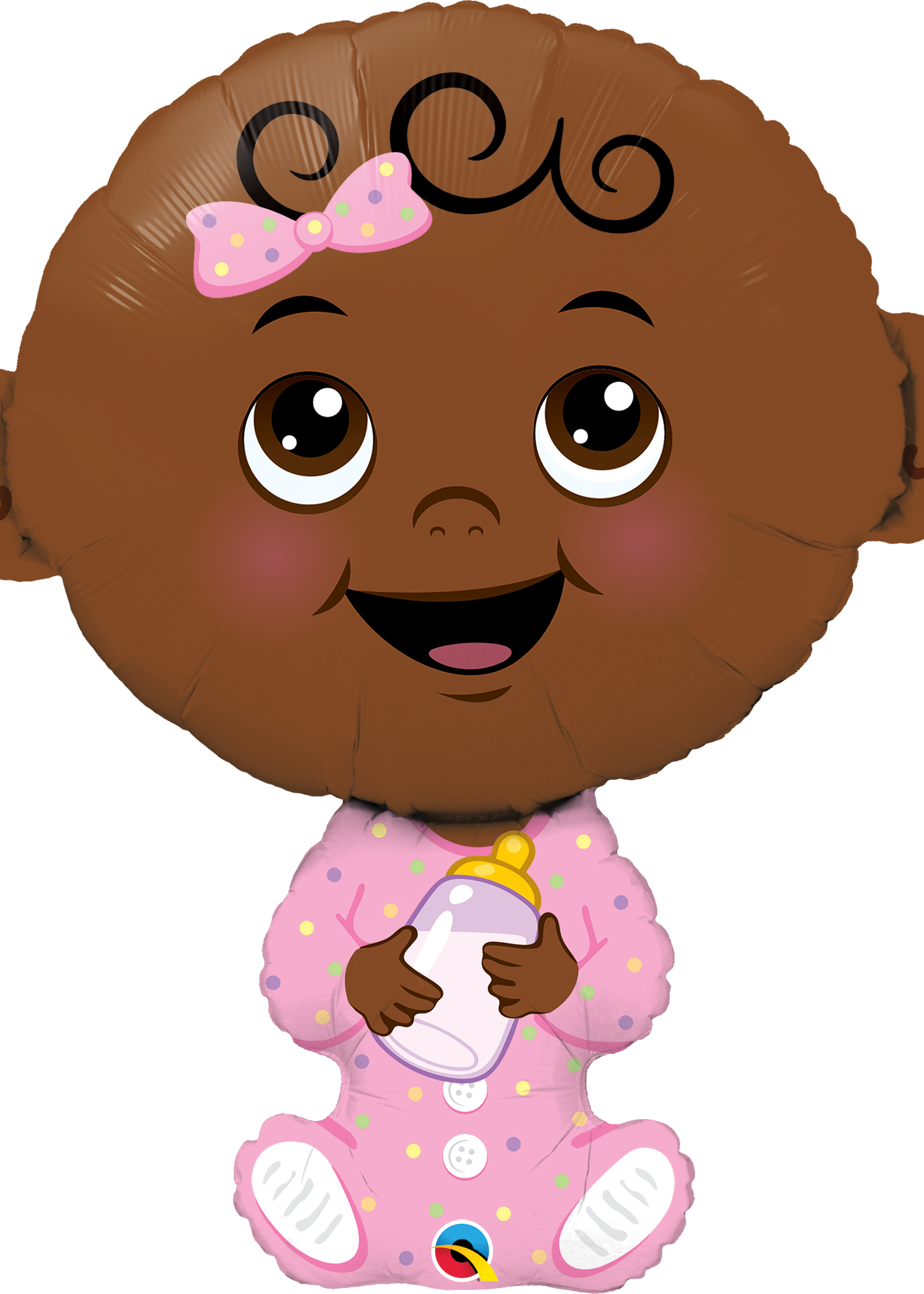 BABY GIRL DARK SKIN TONE 38" BALLOON