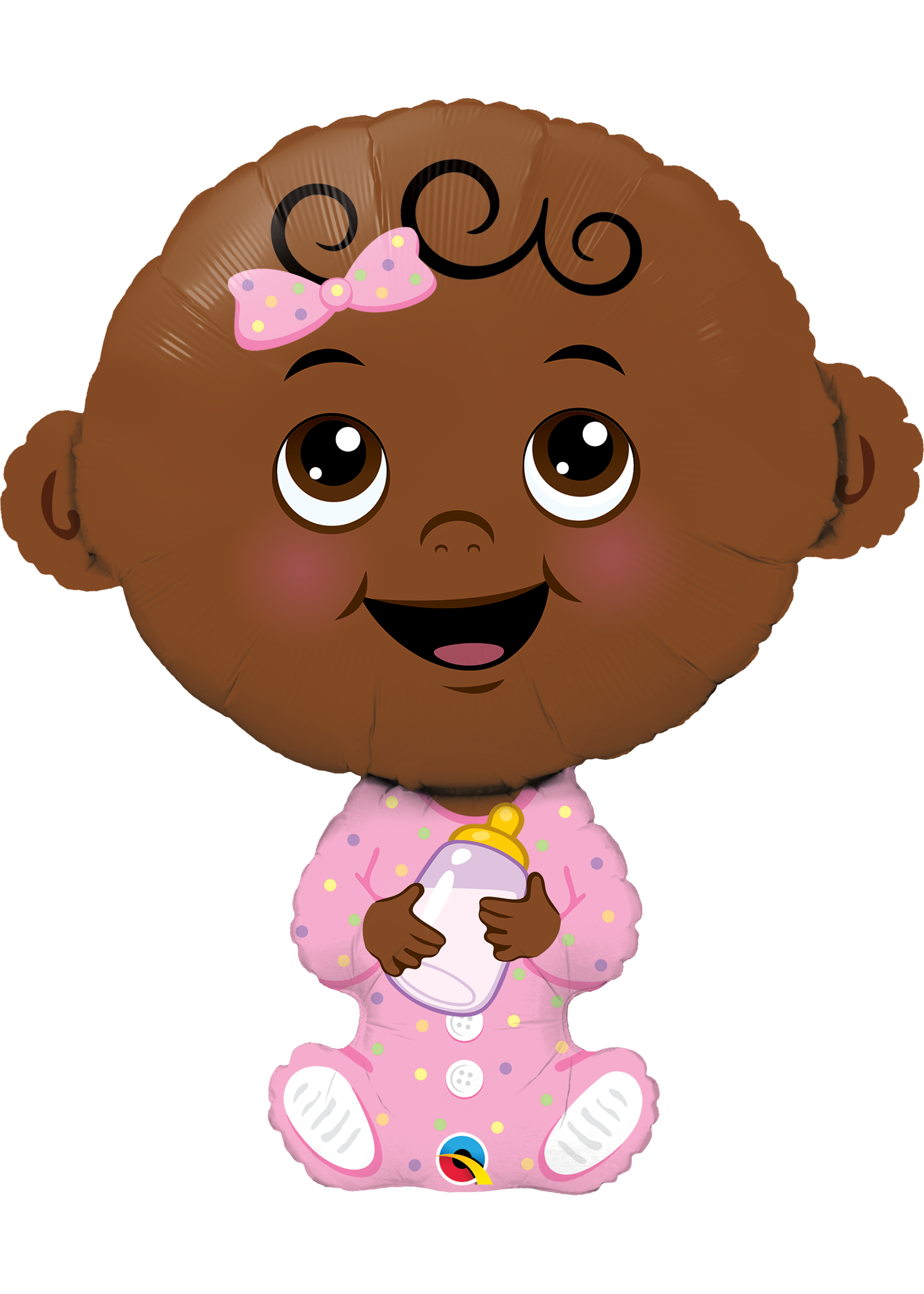 BABY GIRL DARK SKIN TONE 38" BALLOON