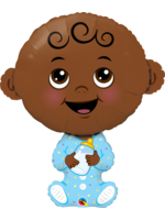 BABY BOY-DARK SKIN TONE 38"FOIL BALLOON