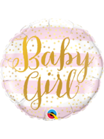 BABY GIRL PINK STRIPES 18"FOIL  BALLOON