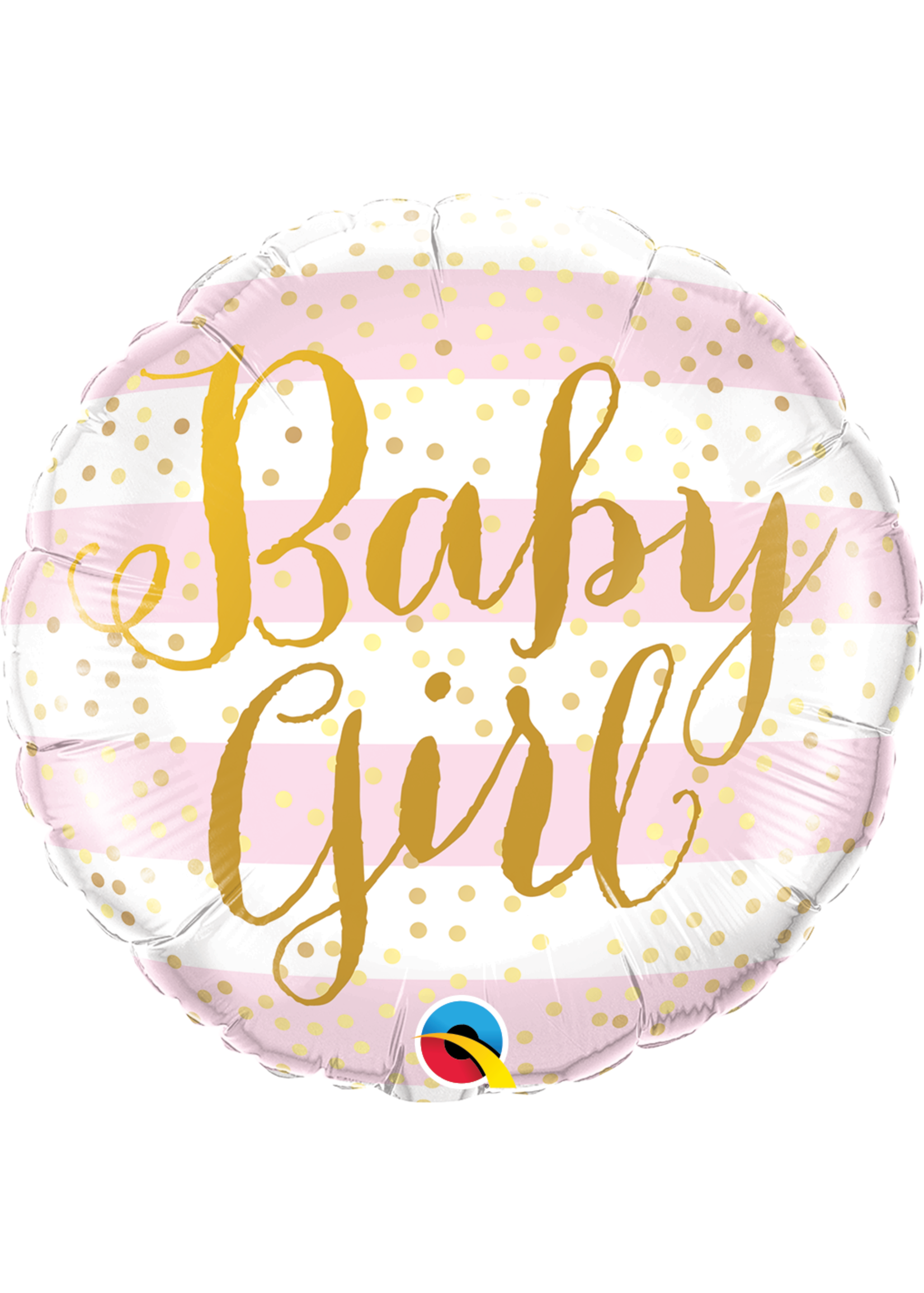 BABY GIRL PINK STRIPES 18" FOIL BALLOON