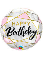 BDAY MARBLE RECTANGLES 18" BALLOON