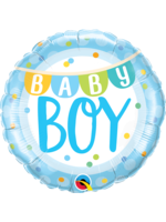 BABY BOY BANNER & DOTS 18"FOIL BALLOON