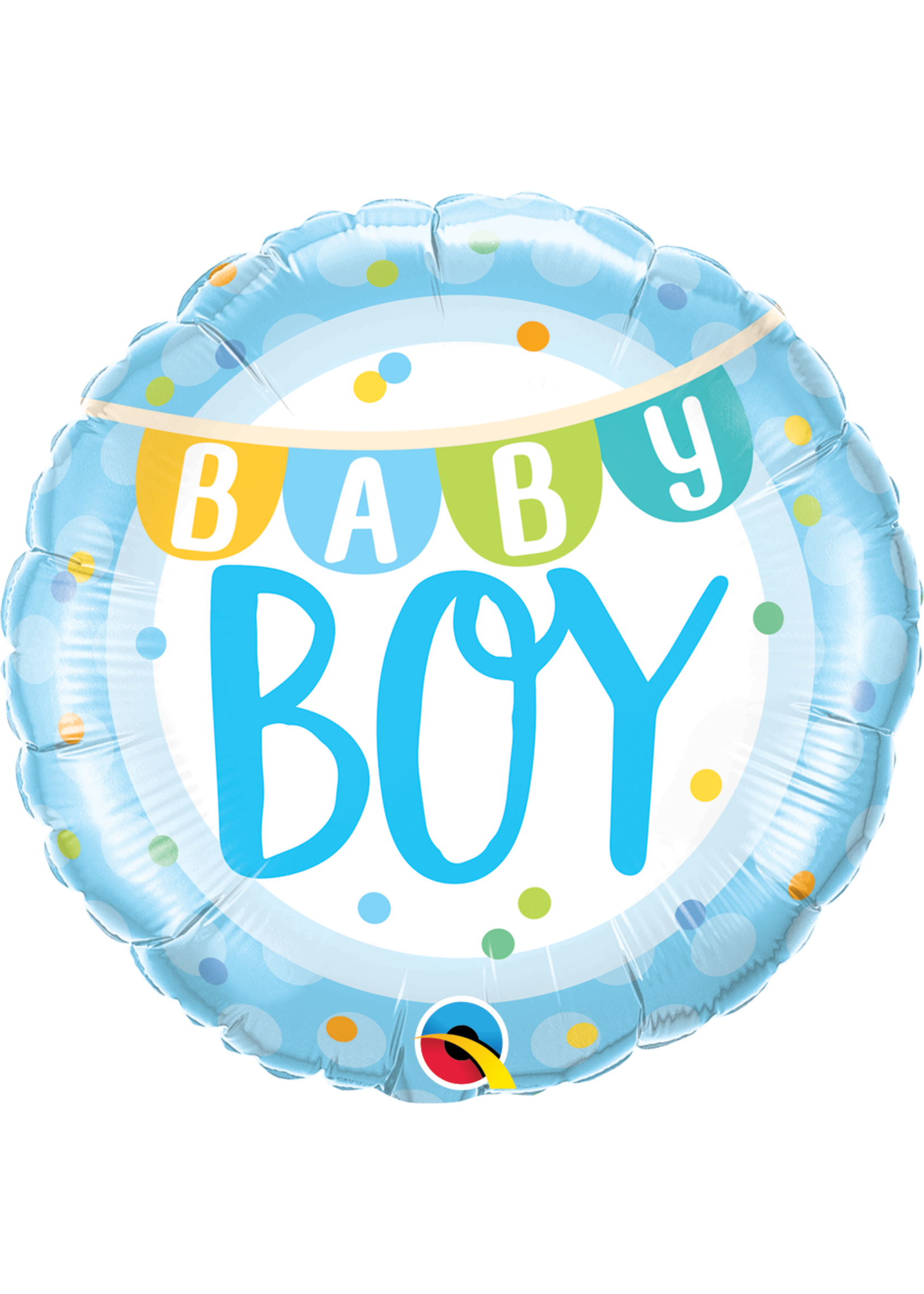 BABY BOY BANNER & DOTS 18"FOIL  BALLOON