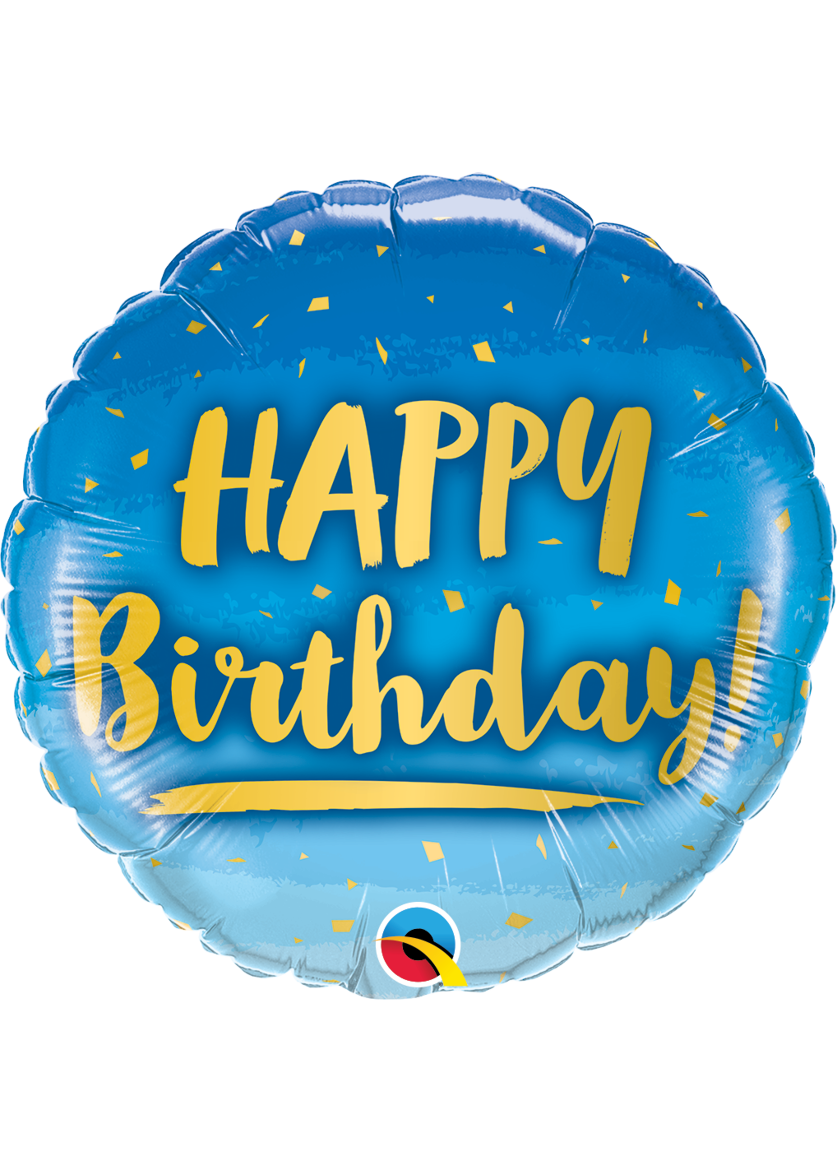 BDAY GOLD & BLUE 18" BALLOON