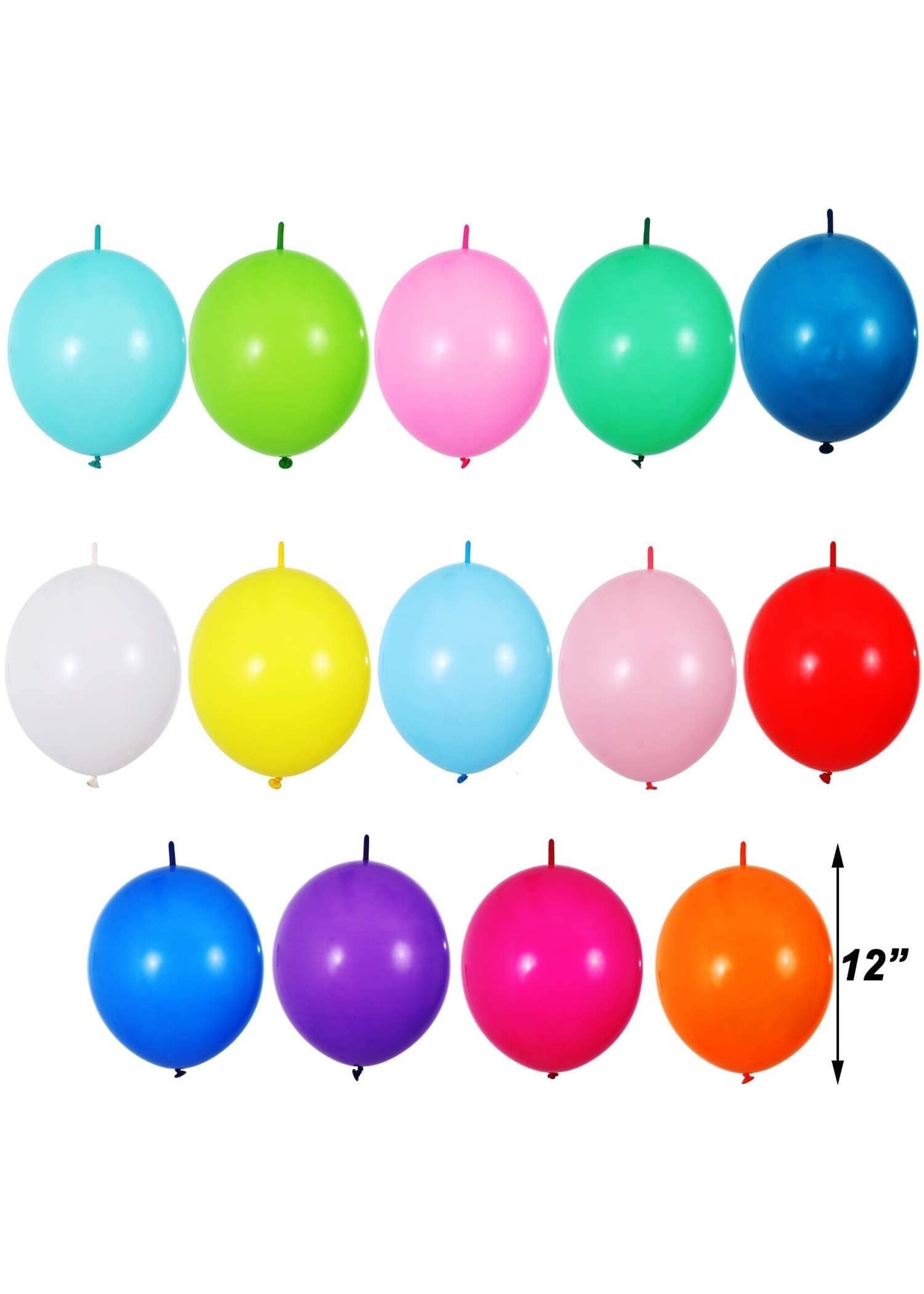 II INCH ASSORTED QICK LINK BALLOONS LATEX- 100CT
