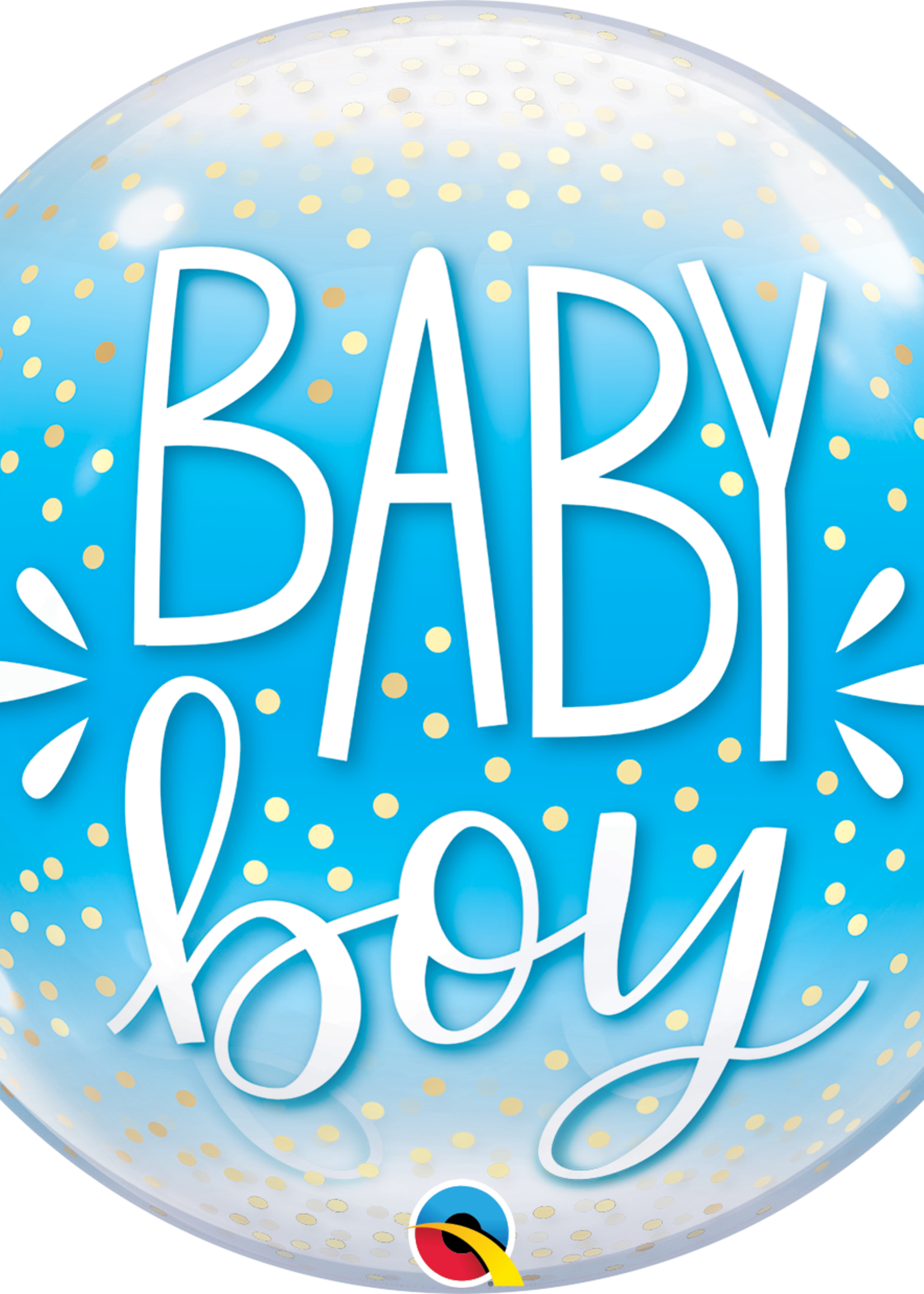 BABY BOY BLUE & CONFETTI DOTS BUBBLE BALLOON