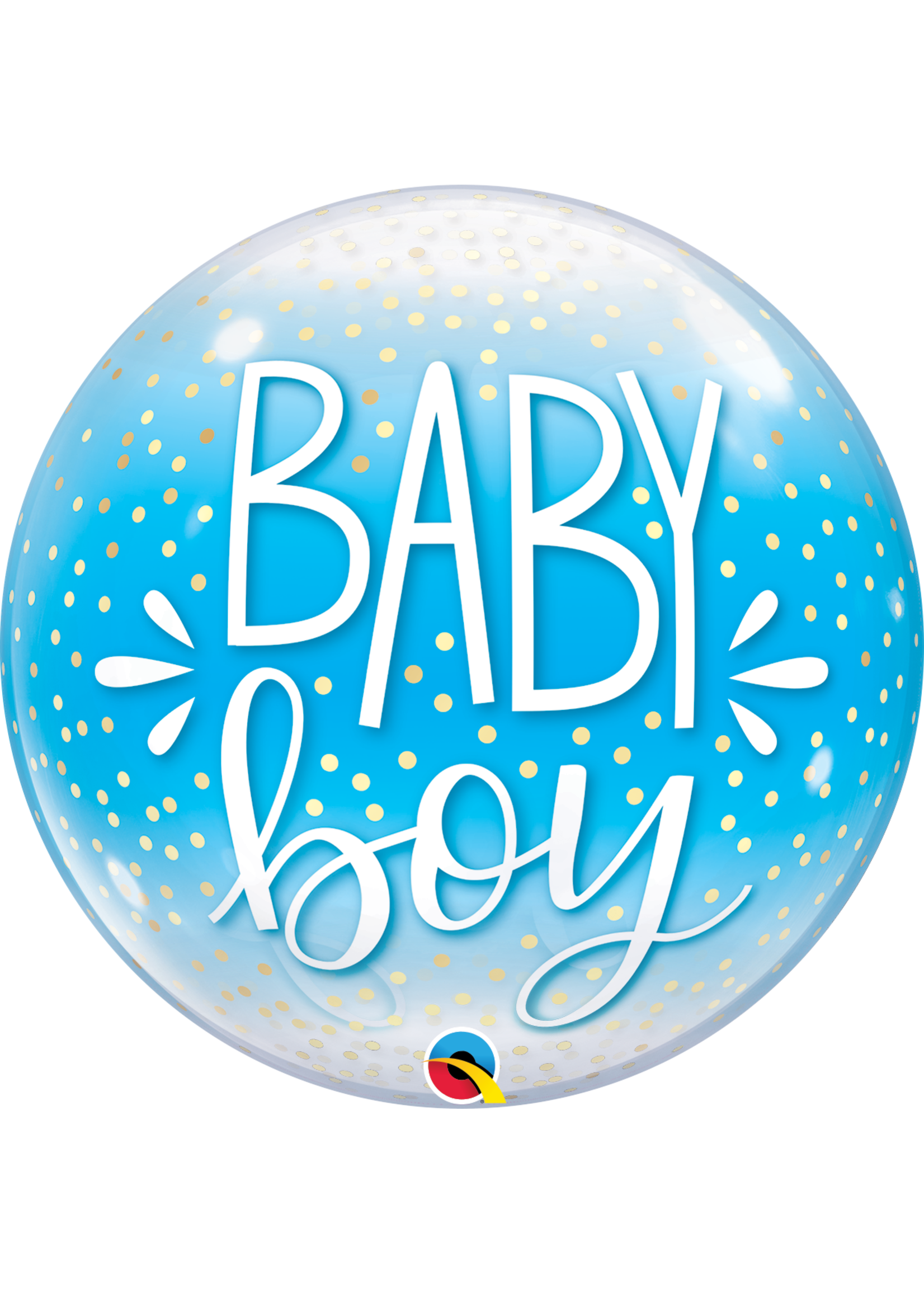 BABY BOY BLUE & CONFETTI DOTS BUBBLE BALLOON