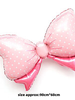 36" Polka Dot Pink Butterfly Bow Foil Balloon