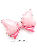 36" Polka Dot Pink Butterfly Bow Foil Balloon
