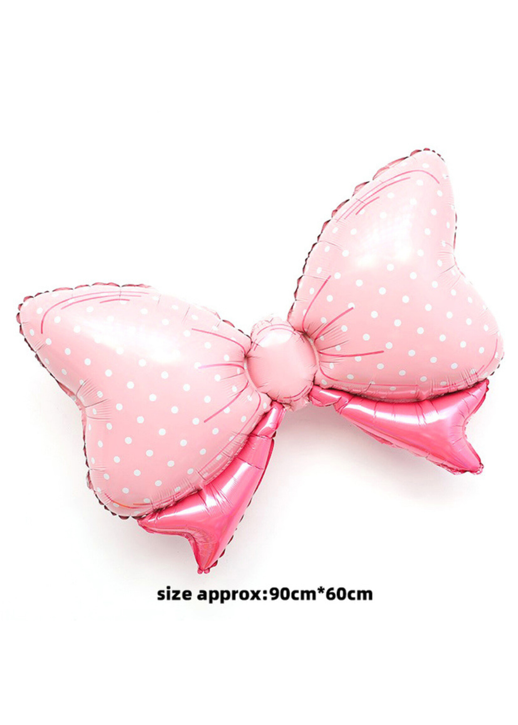 36" Polka Dot Pink Butterfly Bow Foil Balloon