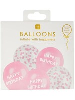 Pink Happy Birthday Confetti Balloons