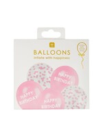 Pink Happy Birthday Confetti Balloons