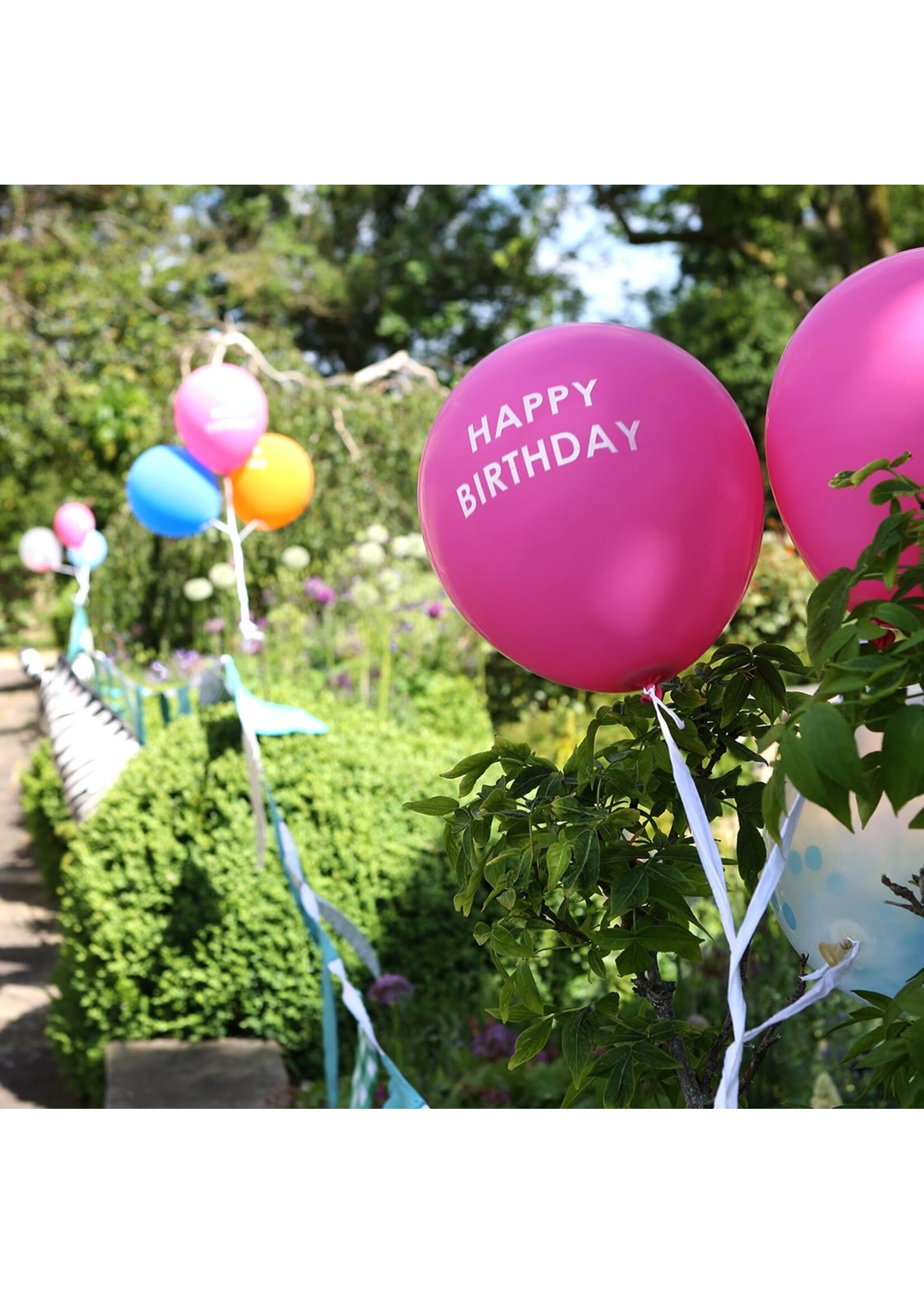 Pink Happy Birthday Confetti Balloons