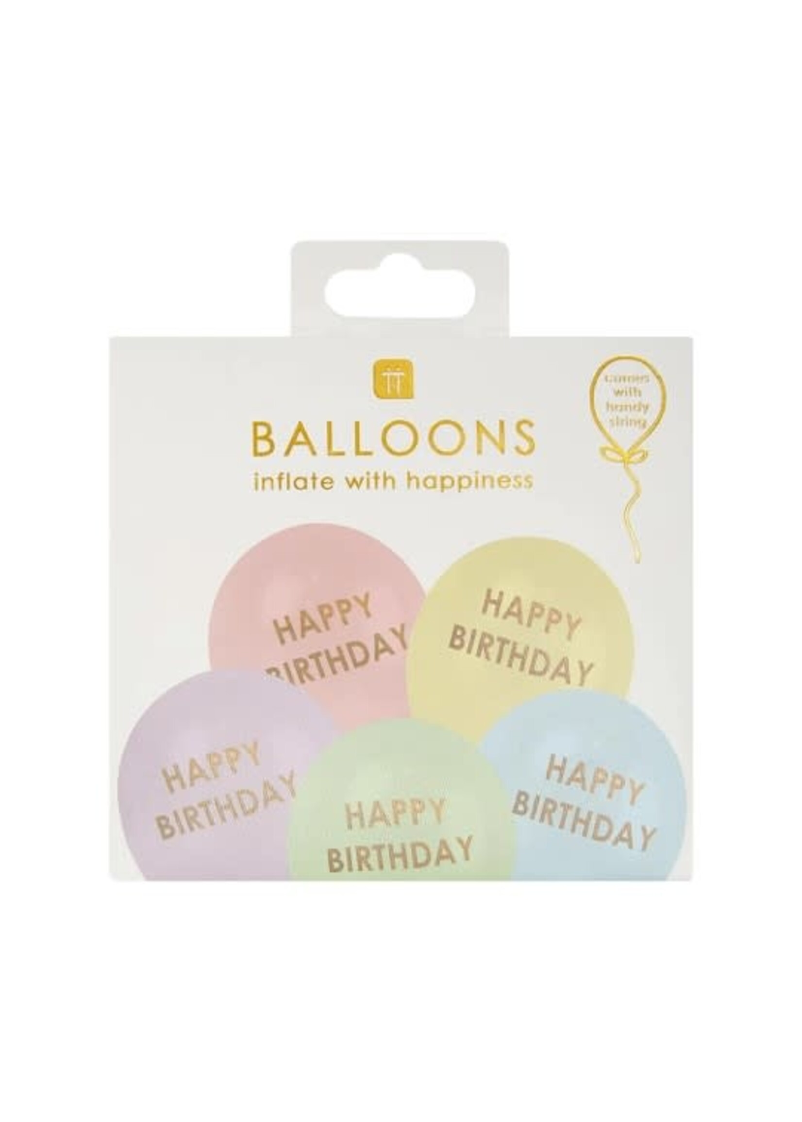 Pastel Colors Happy Birthday Balloons