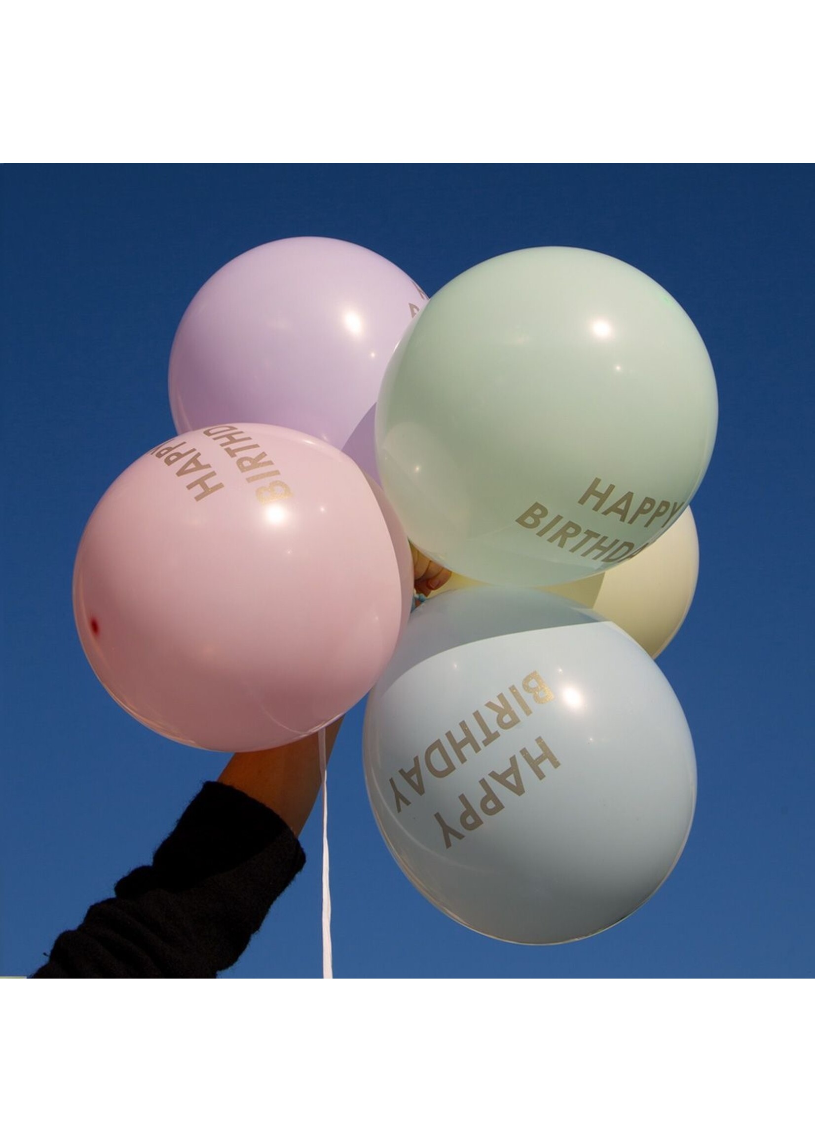 Pastel Colors Happy Birthday Balloons