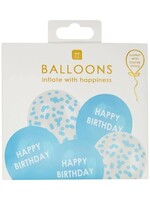 Blue Happy Birthday Balloons With Confetti