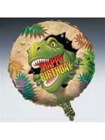 18" Happy Birthday Dinosaur Foil Balloon