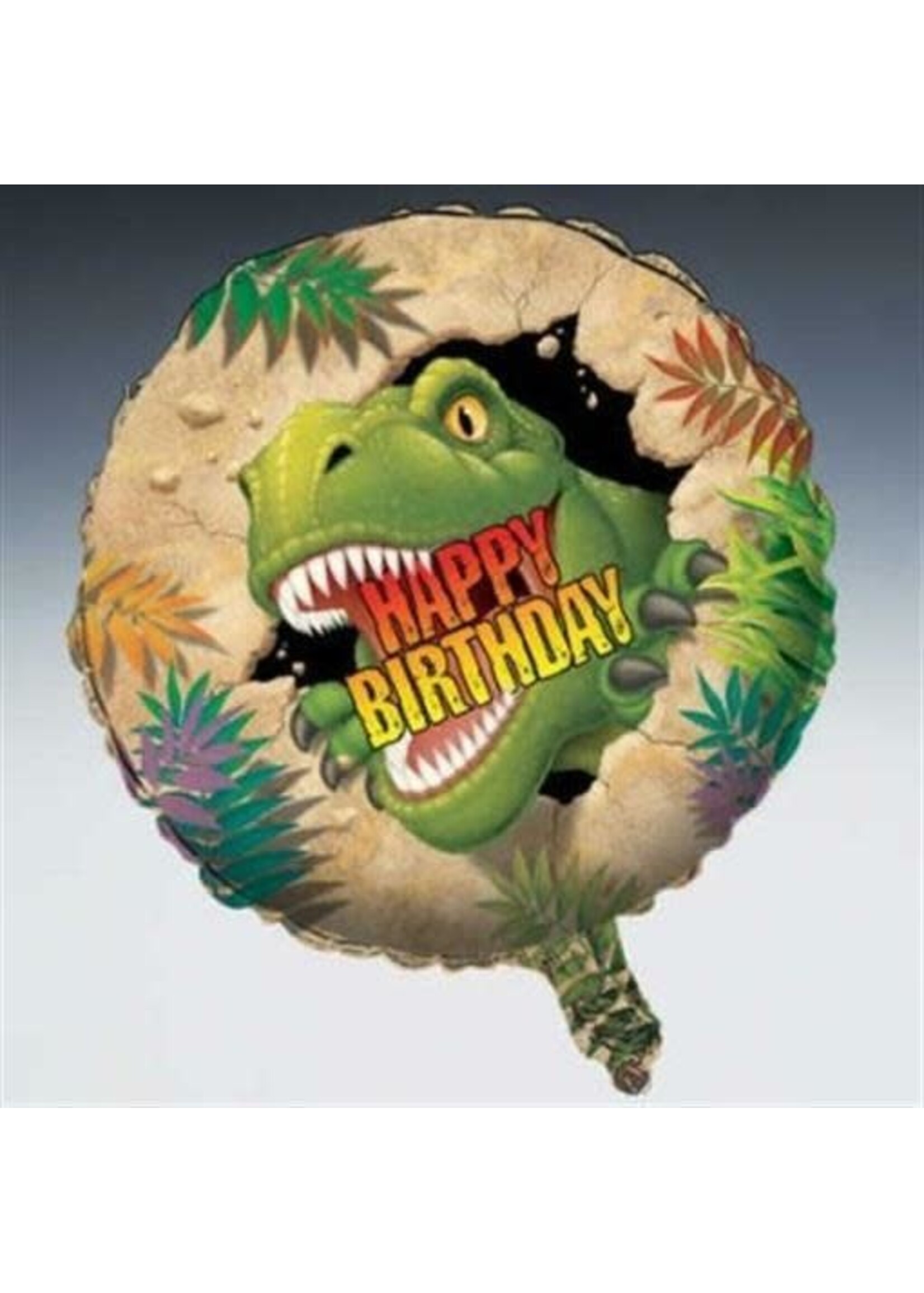 18" Happy Birthday Dinosaur Foil Balloon