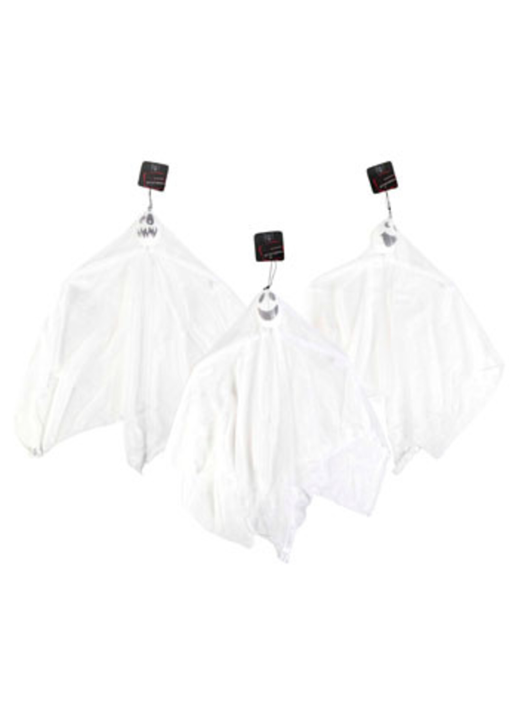 Ghost Hanging Decor 3ast Faces 16in White Poly/adjustable Arms Hlwn Ht
