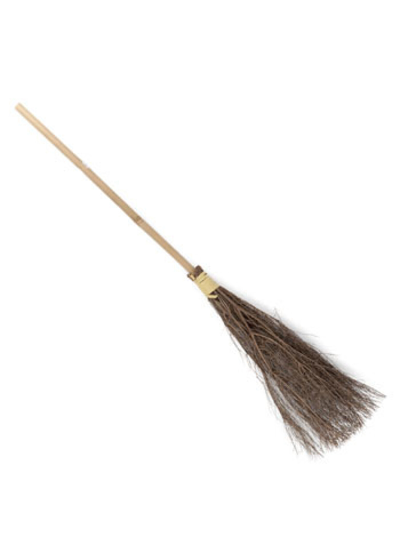 Witch Broom 37in Natural Bamboo/Halloween Ht