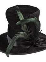 Witch Hat Black Oversize Top hat W/feather Trim 7.87inh X 24in