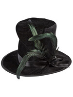 Witch Hat Black Oversize Top hat W/feather Trim 7.87inh X 24in