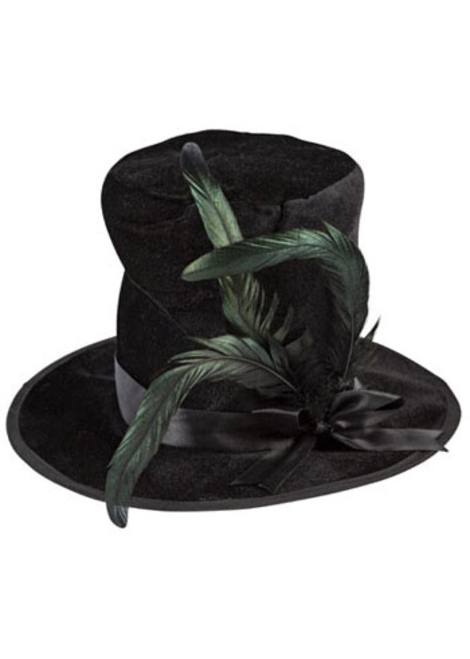 Witch Hat Black Oversize Top hat W/feather Trim 7.87inh X 24in