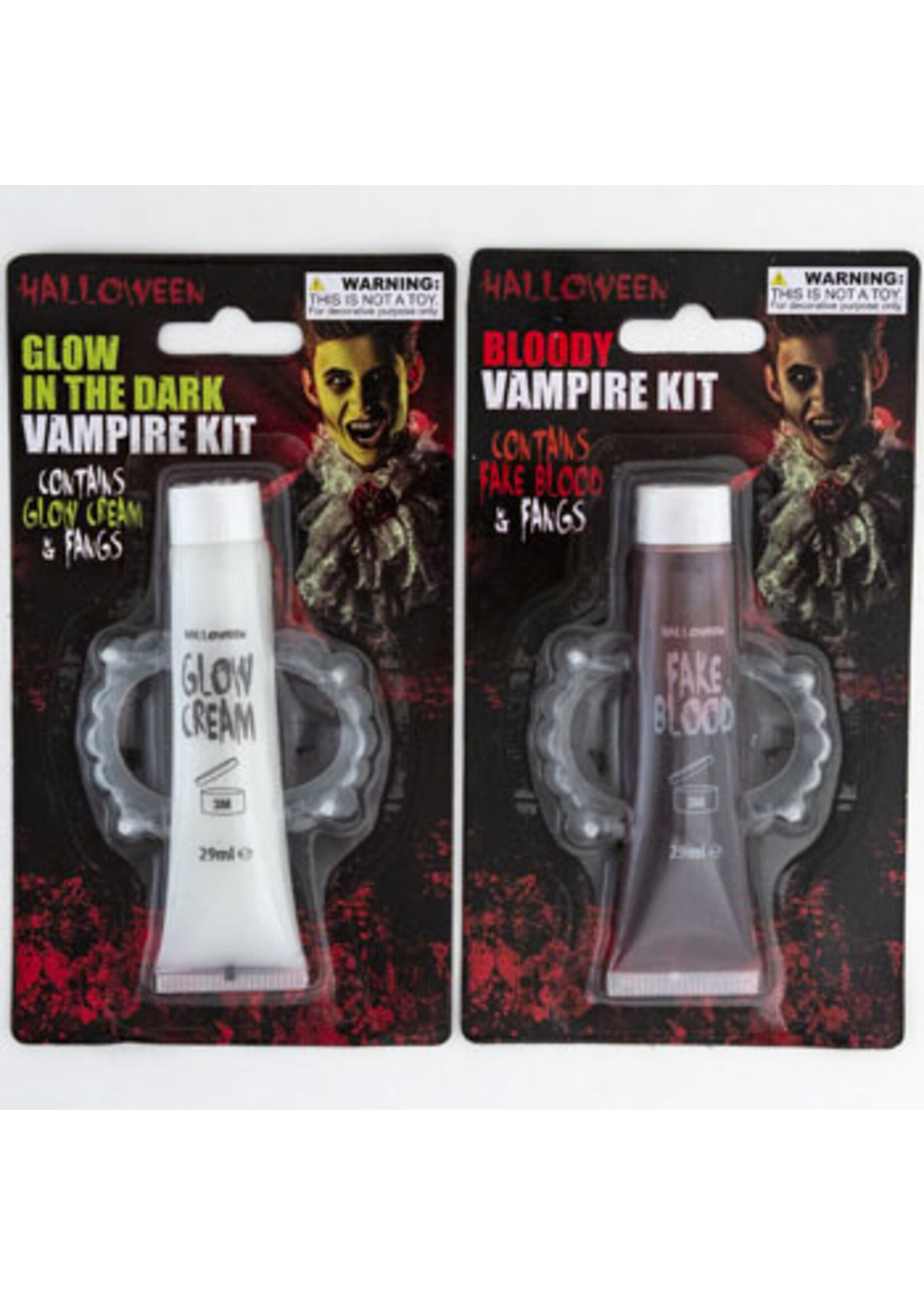 Blood Fake Red/glow Cream With Fangs 0.9oz/29ml Tube Blister