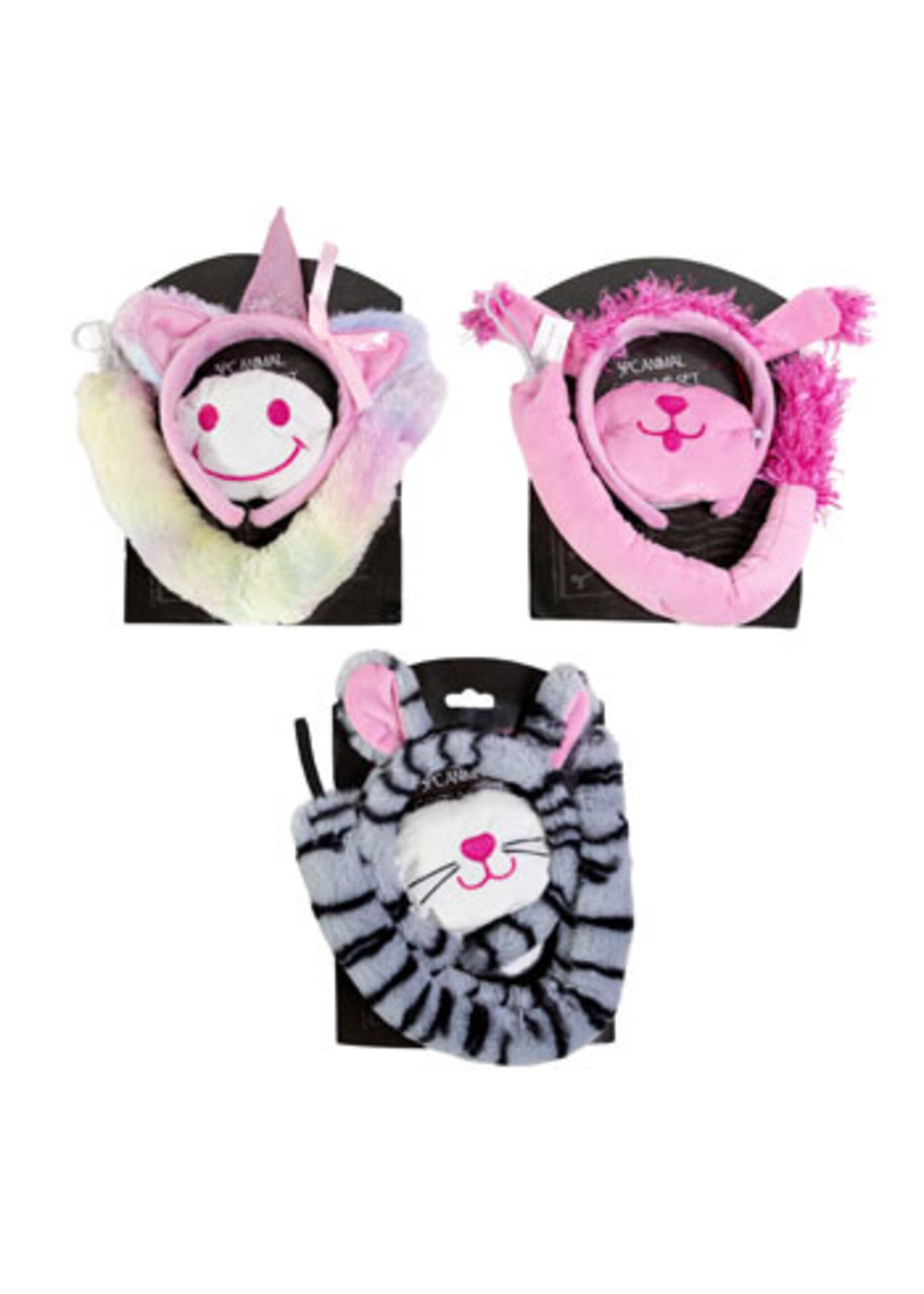 Costume Animal Set 3pc Plush Nose/headband/tail
