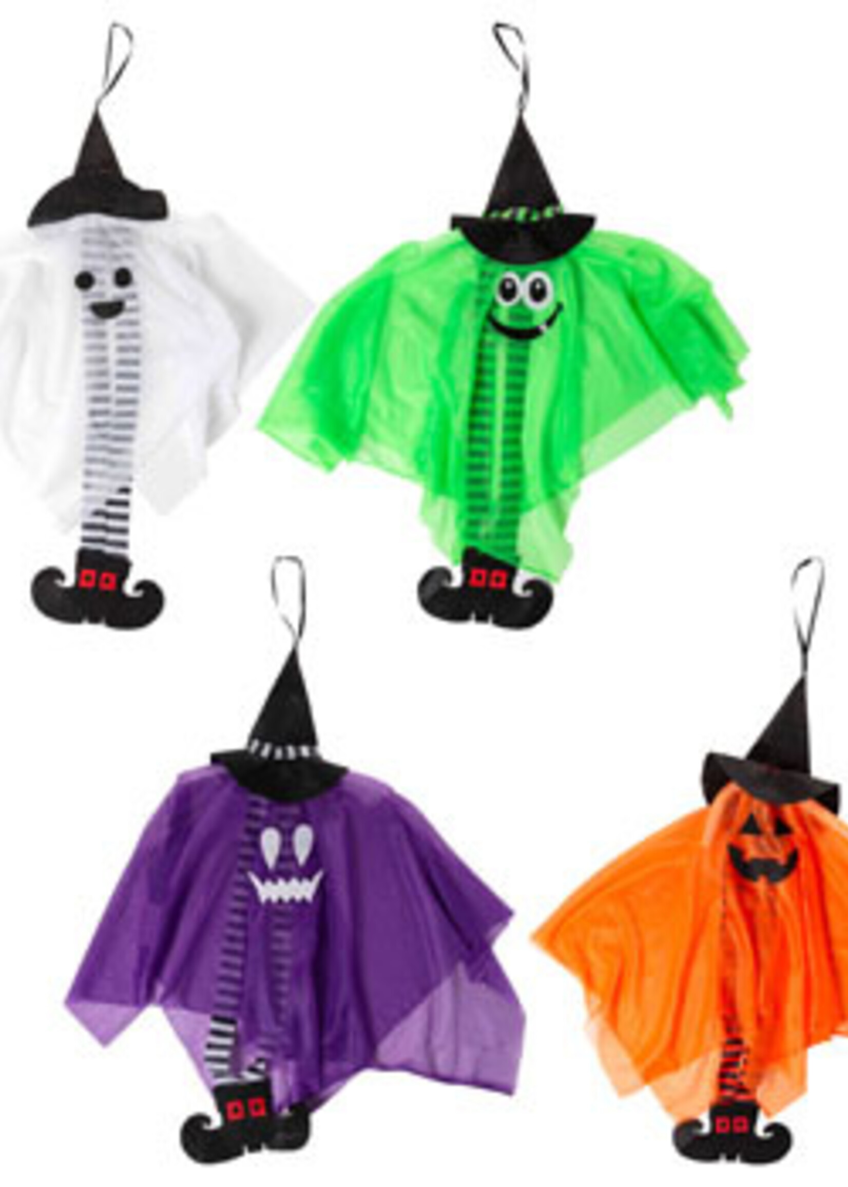 Hanging Decor 4ast Characters W/witch Hat & Legs 28in
