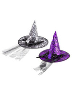 Witch Hat Adult 2ast Satin Printed W/rosettes,ribbon,tulle