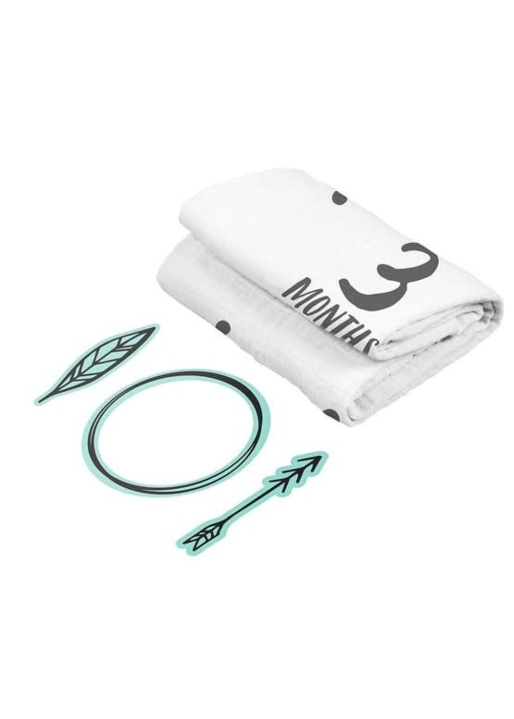 Watch Me Grow Milestone Blanket, Black & White