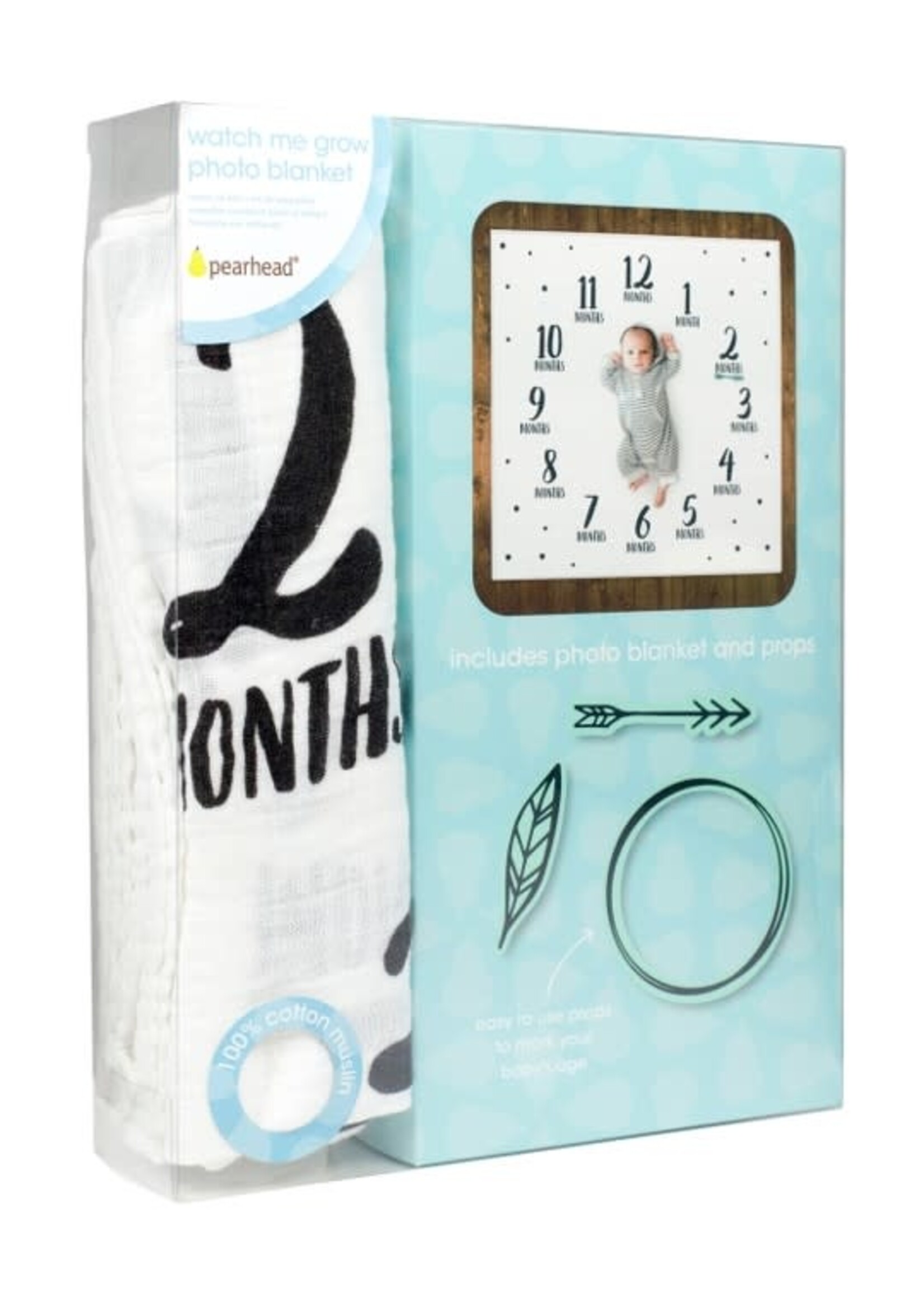 Watch Me Grow Milestone Blanket, Black & White