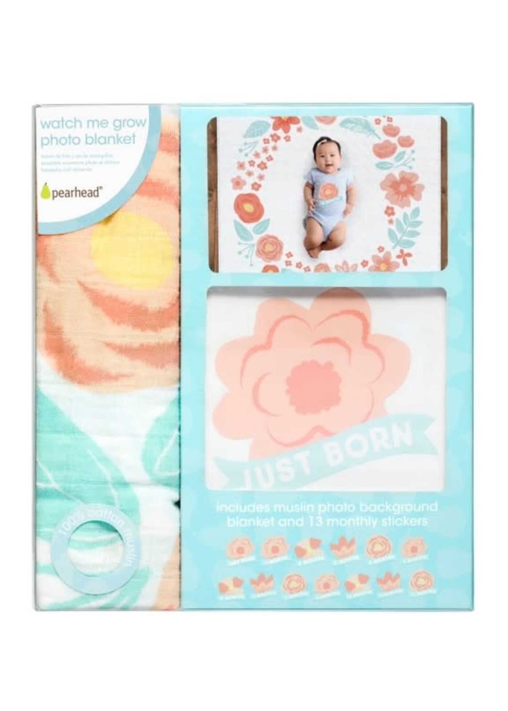 Watch Me Grow Milestone Blanket, Floral