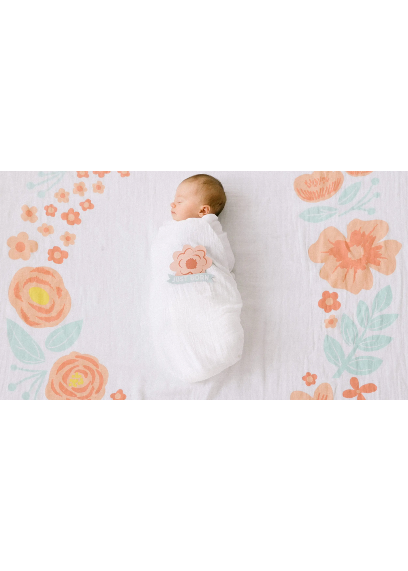 Watch Me Grow Milestone Blanket, Floral