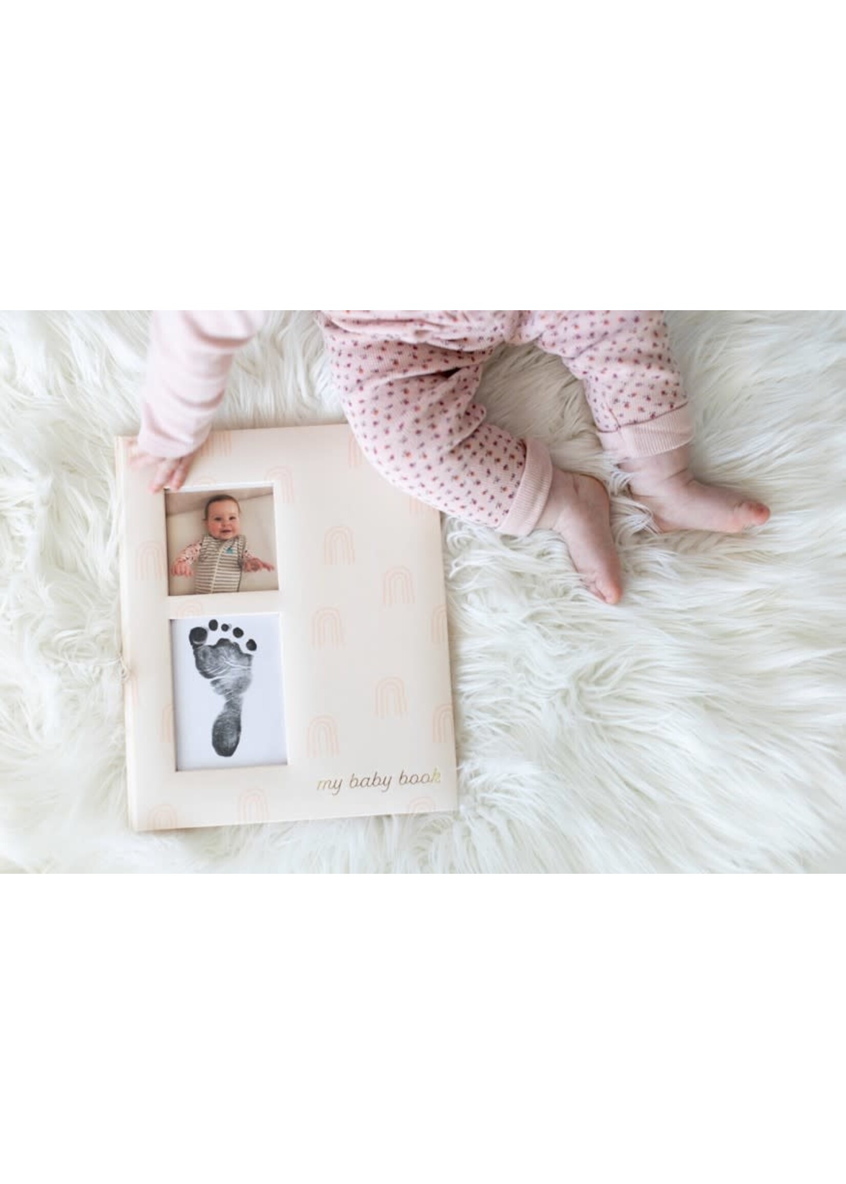Rainbow Baby Memory Book with Clean Touch Ink Pad, Blush