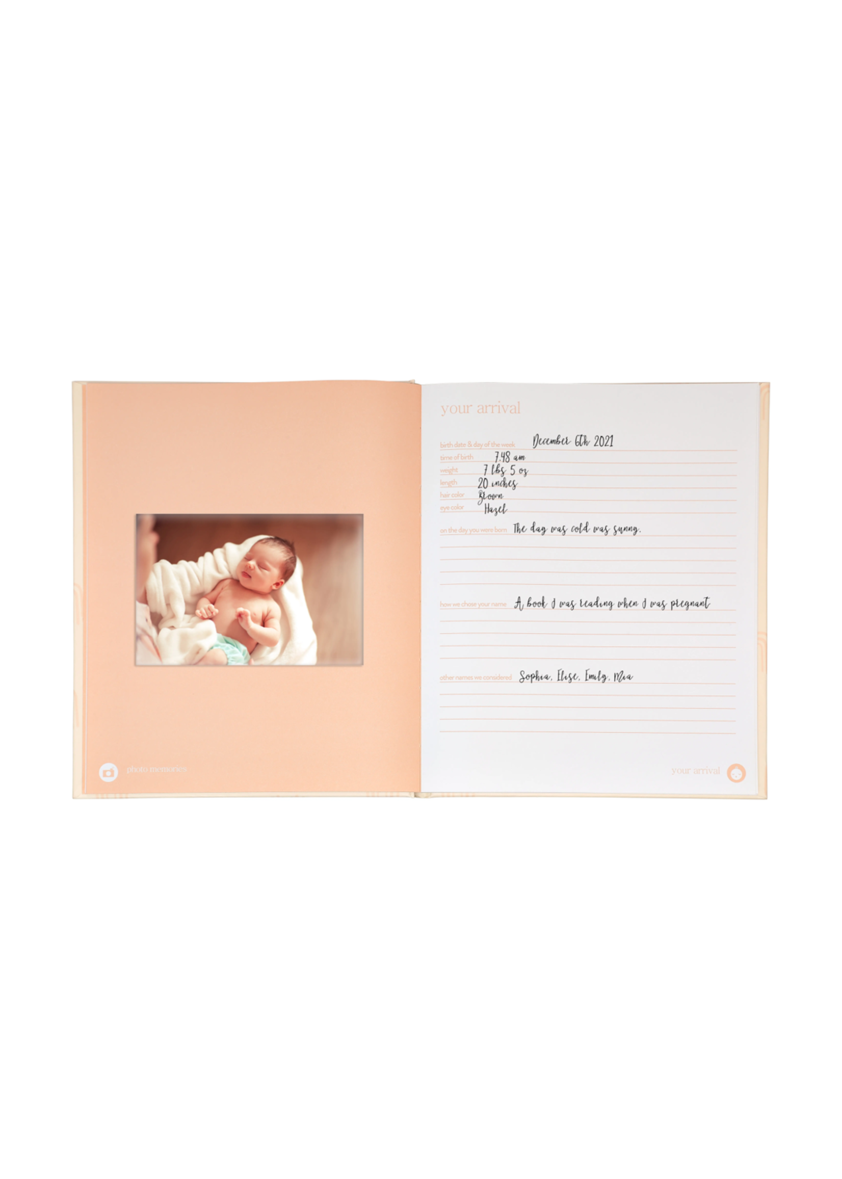 Rainbow Baby Memory Book with Clean Touch Ink Pad, Blush