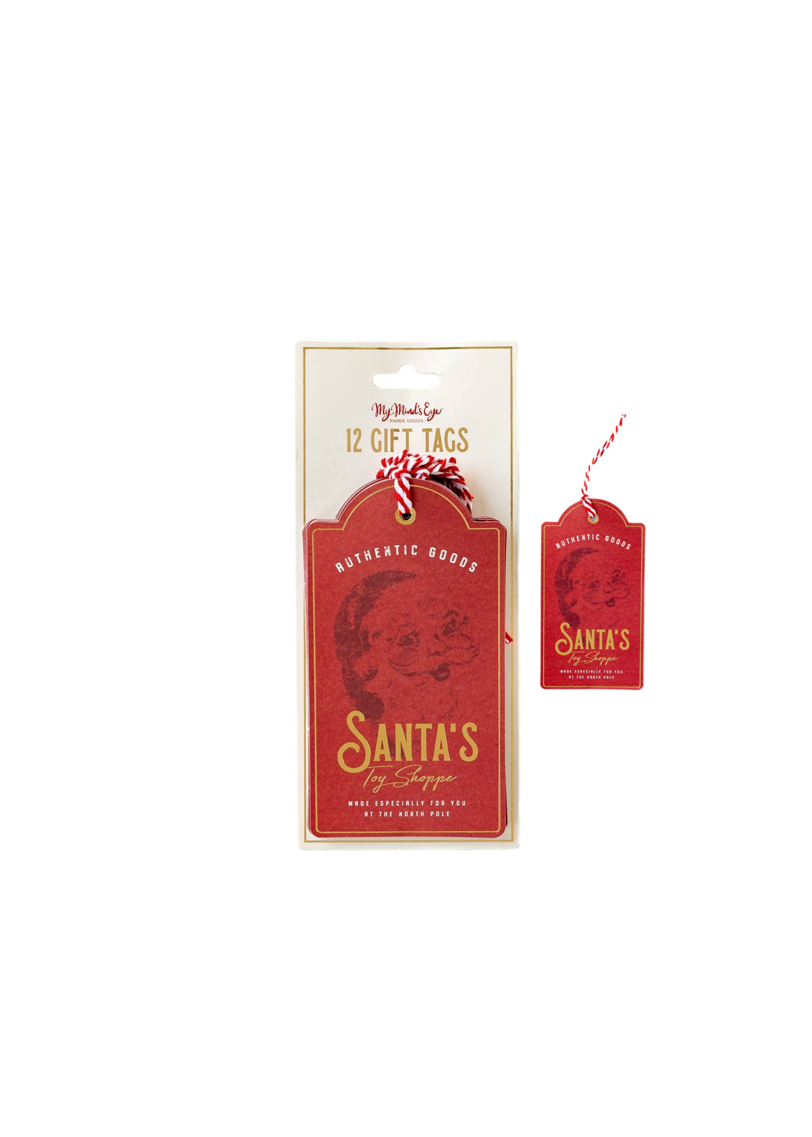 Smiling Santa Over-sized Tags