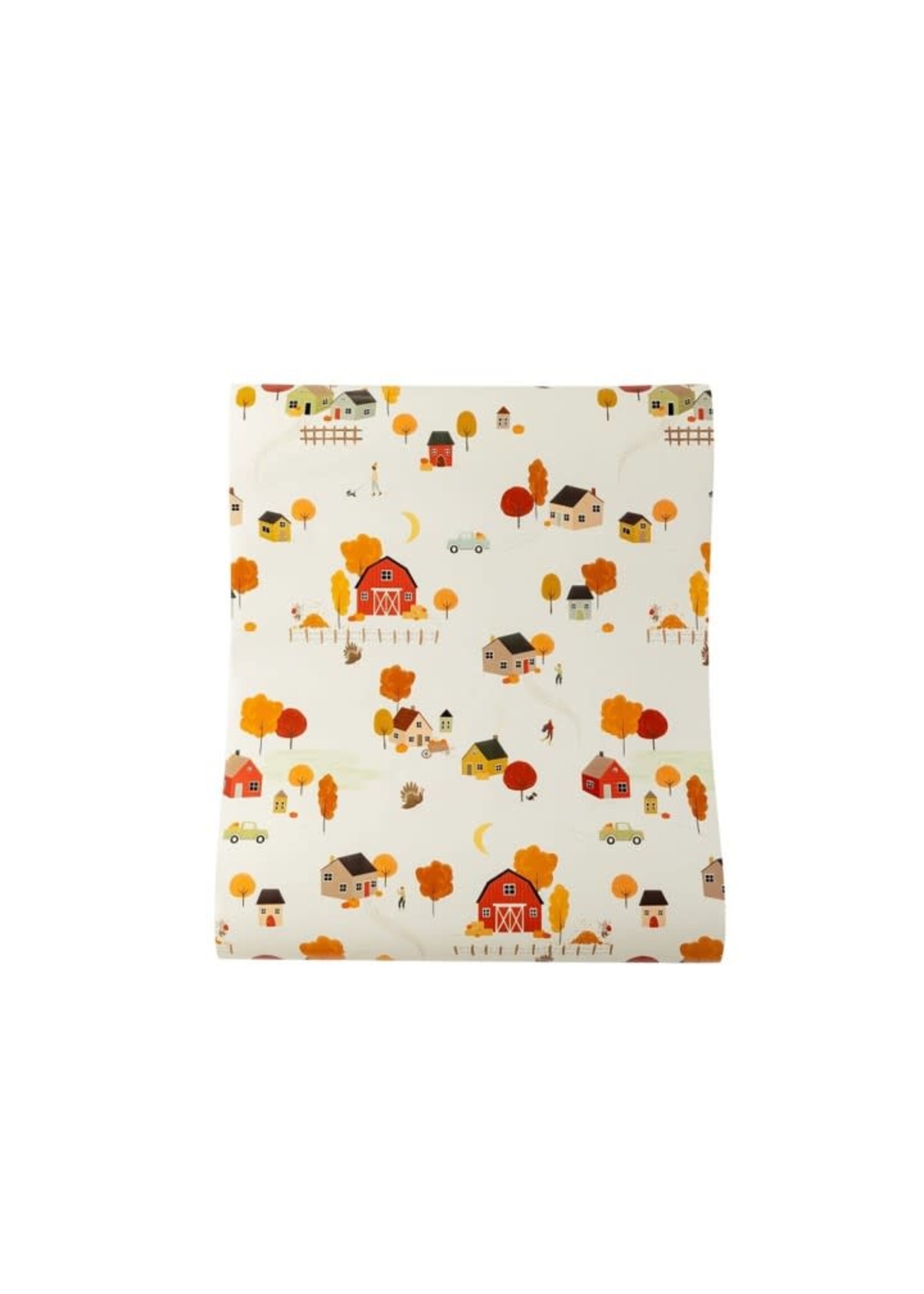 Harvest Fall Scene Paper Table Runner