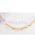 Baby Cream/Pink/Gold Crepe Paper Banner