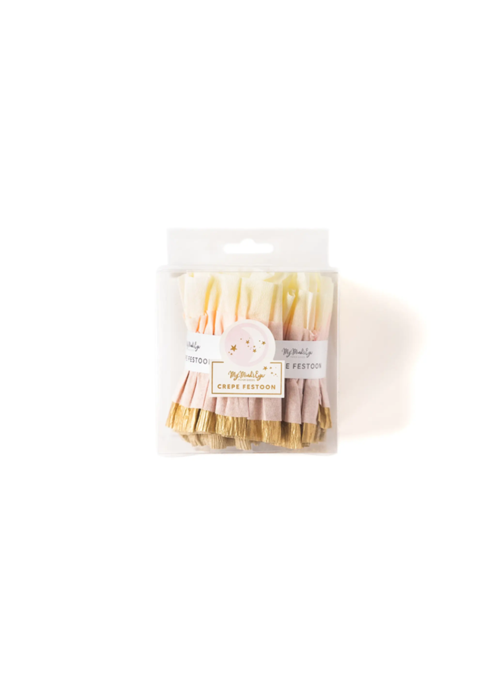 Baby Cream/Pink/Gold Crepe Paper Banner