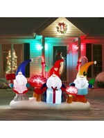 7FT Christmas Inflatable Decoration Three Cute Gnomes
