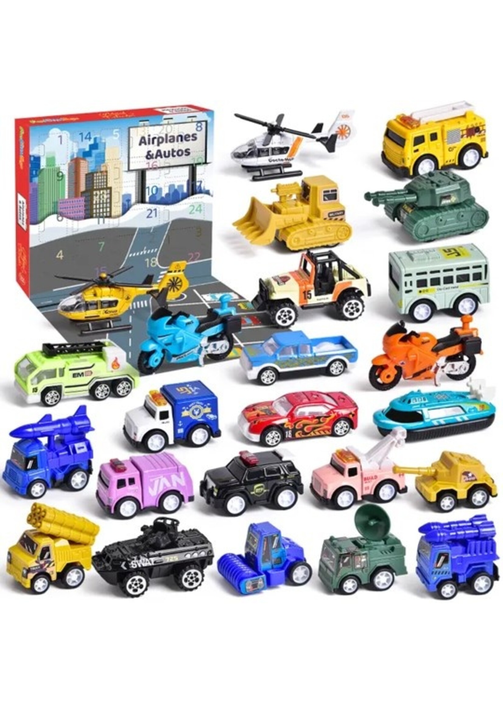 24 Days Vehicles Advent Calendar 2022 for Kids