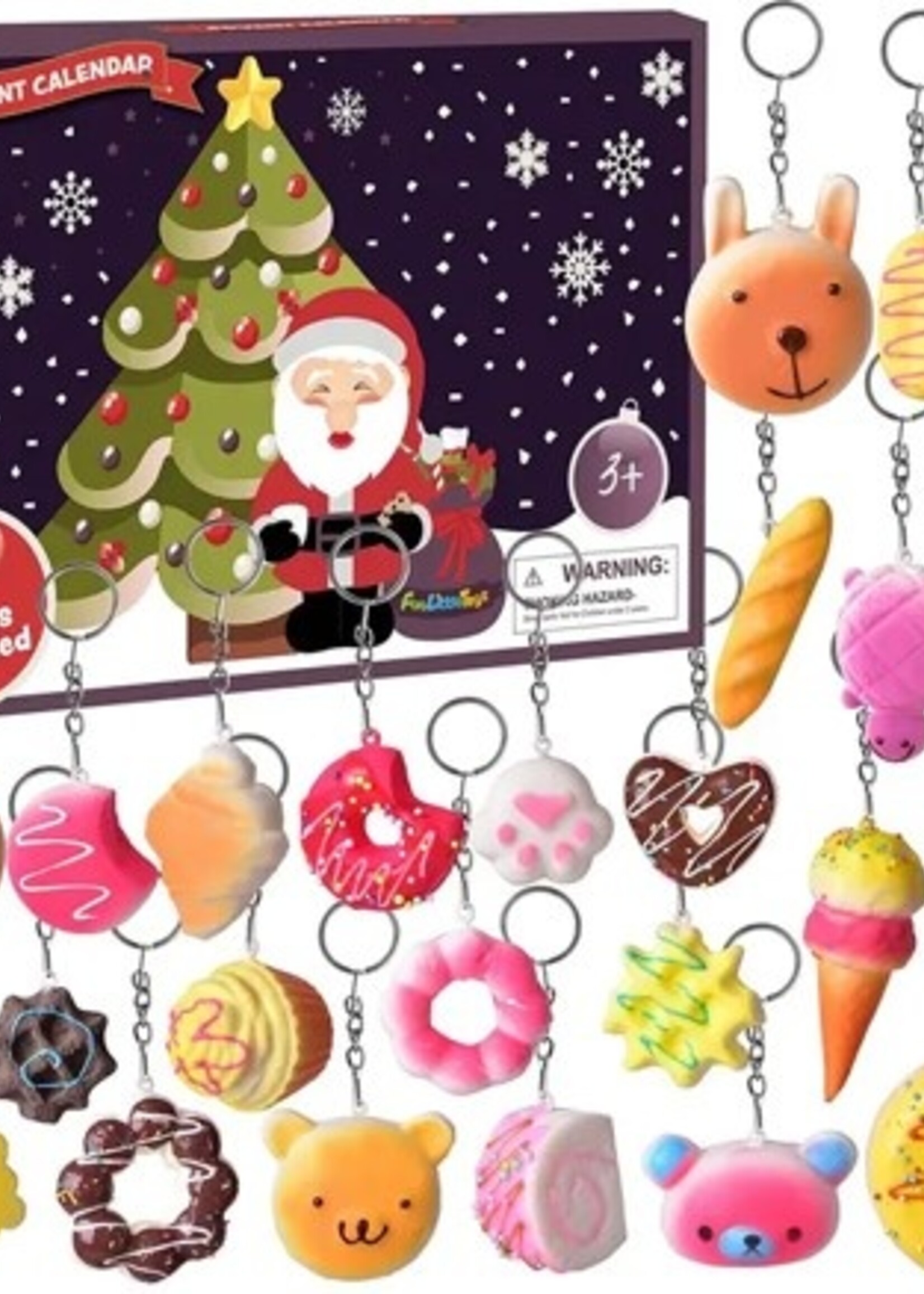 24 Pcs Adorable Keychain Christmas Advent Calendar Countdown